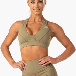 Lauren Simpson Padded Sports bra khaki